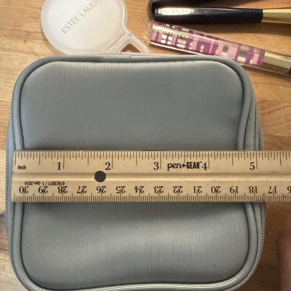 Vtg Estee Lauder Brush Sets Powder Blush With Mirror And Travel Size Makeup Bag